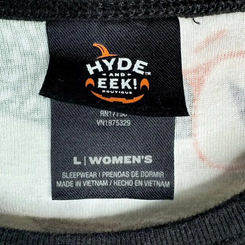Hyde and Eek Halloween Mummy Top White Black Multicolor Women's L
